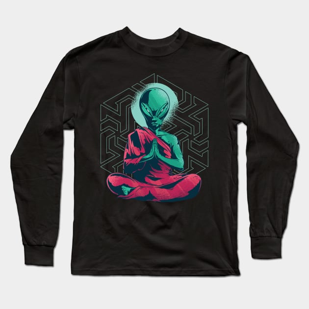 Alien Yoga Long Sleeve T-Shirt by MajorCompany